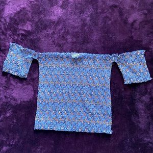 Floral off the shoulder crop top